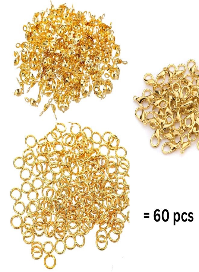 ST logo 60 Pcs Jewellery Making Accessories Lobster Claw Clasp Jump Ring Bead Tips Knot for Jewelry Making Bracelet Necklace DIY Art & Crafts - Image 3